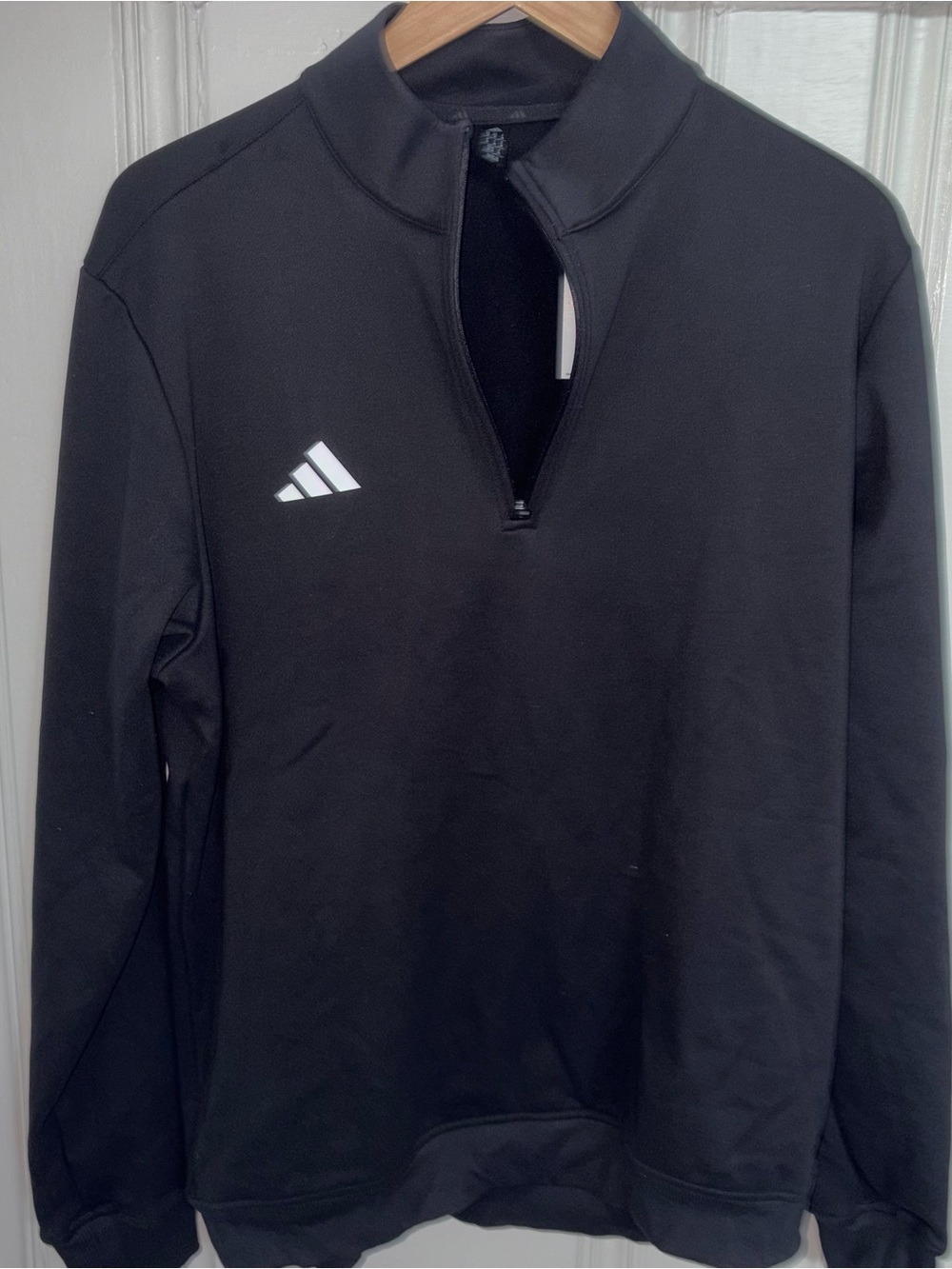 NWT Adidas Men's Medium Ultimate Cozy Black Quarter-Zip Pullover Sweatshirt